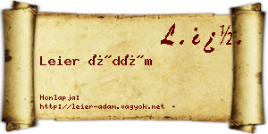 Leier Ádám névjegykártya